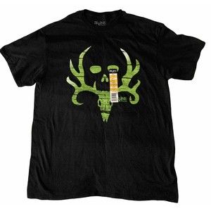 Michael Waddell's Bone Collector Black T-Shirt Size Large Hunter's Skull   NWT